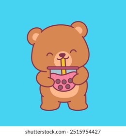 Cute Cartoon Bear Illustration Vector