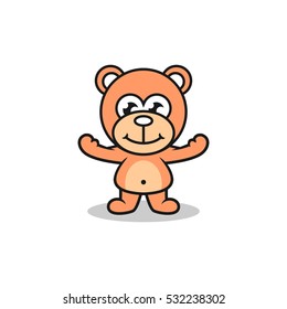 Cute cartoon bear mascot
