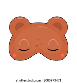 Cute cartoon bear mask. Vector illustration isolated on white background.