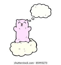 cute cartoon bear on cloud