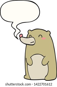 lindo oso de dibujos animados con burbuja de habla