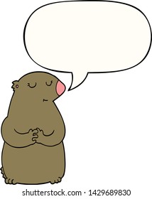 cute cartoon bear with speech bubble
