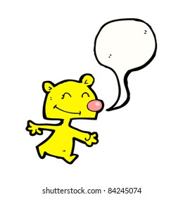 süßer Cartoon-Bär mit Sprachblase