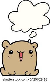 cute cartoon bear with thought bubble