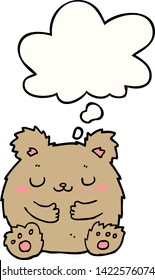 cute cartoon bear with thought bubble