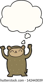 lindo oso de dibujos animados con burbuja de pensamientos