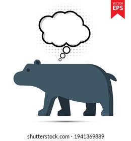 Cute cartoon Bear with thought bubble isolated on white background. Animal symbol for your web site design, logo, app, UI. Eps10 vector illustration.