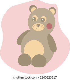 cute cartoon bear toy for children vector illustration