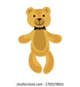 Un juguete de oso de caricatura. Ilustración del vector