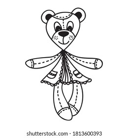 Cute Cartoon Bär Spielzeug. Vektorgrafik
