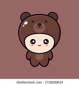 Cute cartoon bear vector design. Bear mascot.