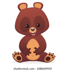 Cute cartoon bear. Vector illustration with simple gradients.