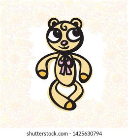 Cute cartoon bear. Vector illustration