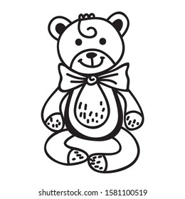 Cute cartoon bear. Vector illustration