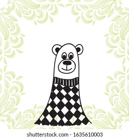 Cute cartoon bear. Vector illustration
