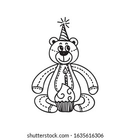 Cute cartoon bear. Vector illustration