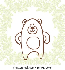 Cute cartoon bear. Vector illustration