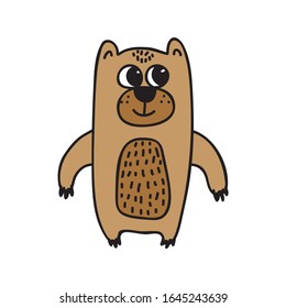 Cute cartoon bear. Vector illustration