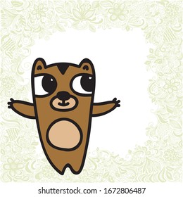 Cute cartoon bear. Vector illustration