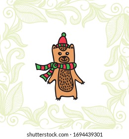 Cute cartoon bear. Vector illustration