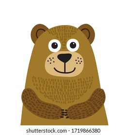 Cute cartoon bear. Vector illustration