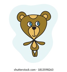 Cute cartoon bear. Vector illustration