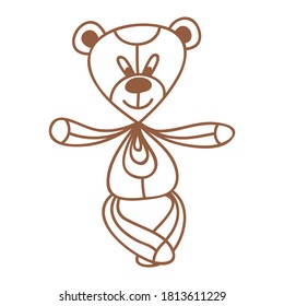 Un lindo oso de caricaturas. Ilustración del vector