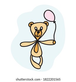 Cute cartoon bear. Vector illustration