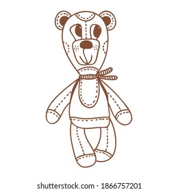 Cute cartoon bear. Vector illustration
