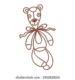 Cute cartoon bear. Vector illustration