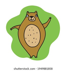 Cute cartoon bear. Vector illustration