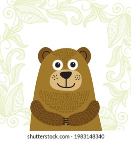 Cute cartoon bear. Vector illustration