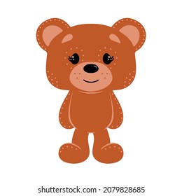 Cute cartoon bear. Vector illustration, isolated on a white background. Scandinavian style flat design. Concept for children print.
