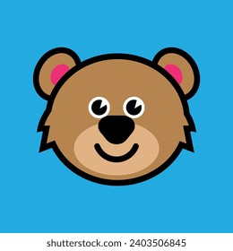 Cute cartoon bear vector illustration