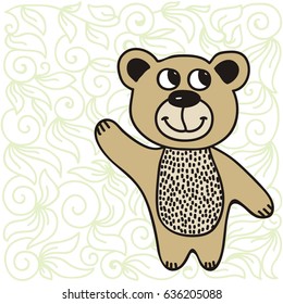 Cute cartoon bear. Vector illustration.