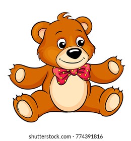 Cute cartoon bear. Vector illustration isolated on white background