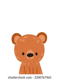Un lindo oso de caricaturas. Impresión vectorial para habitación infantil, tela, papel, tarjeta de felicitación, postal, tarjeta, camiseta, afiche, textil. Ilustración del vector