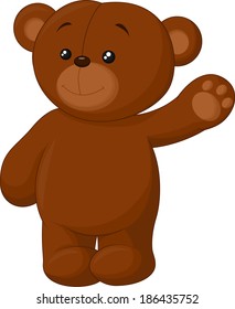 Cute cartoon bear waving