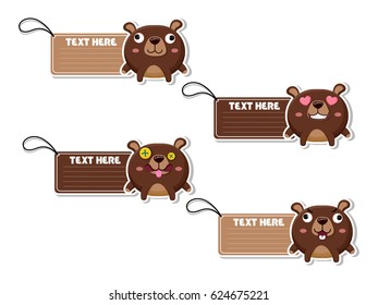 Cute cartoon Bears vector your text here