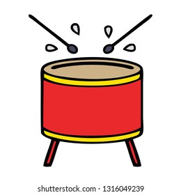 cute cartoon of a beating drum