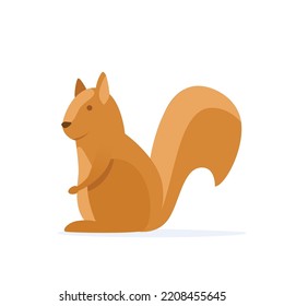 cute cartoon beaver in flat style on white background , Animal Vector Icon Concept