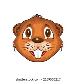 Cute Cartoon Beaver Head Avatar Character Stock Vector (Royalty Free ...