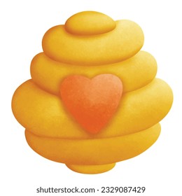 Dibujo lindo, caricatura linda mascota de abejas con un set adorable de miel de abeja, llevar una olla de miel y una botella orgánica de miel - conjunto de mascotas vectoriales,vector de miel Ilustración 