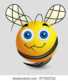 Cute Cartoon Bee Smiley