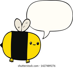cute cartoon bee with speech bubble