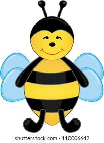 Cute cartoon bee. Vector illustration