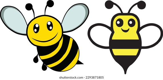A cute cartoon bee vector illustration. This is an editable and printable high quality vector eps file.