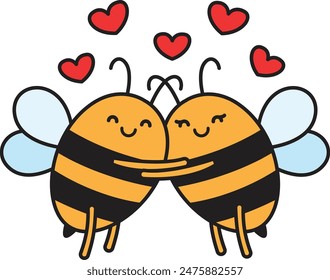 Cute cartoon bee vector illustration