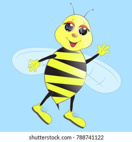  cute cartoon bee vector illustration