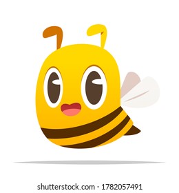Cute cartoon bee vector isolated illustration